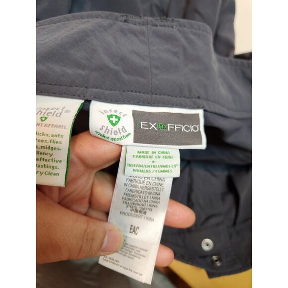 ExOfficio Insect Shield Zip Off Hiking Pants Women’s 8 Gray Convertible Outdoor‎ - Picture 3 of 10